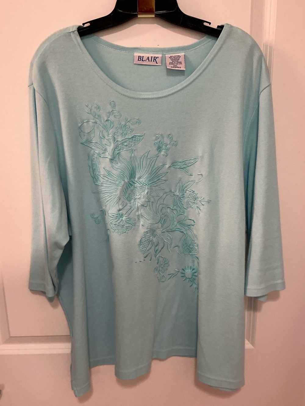 2X bright clear aqua tee